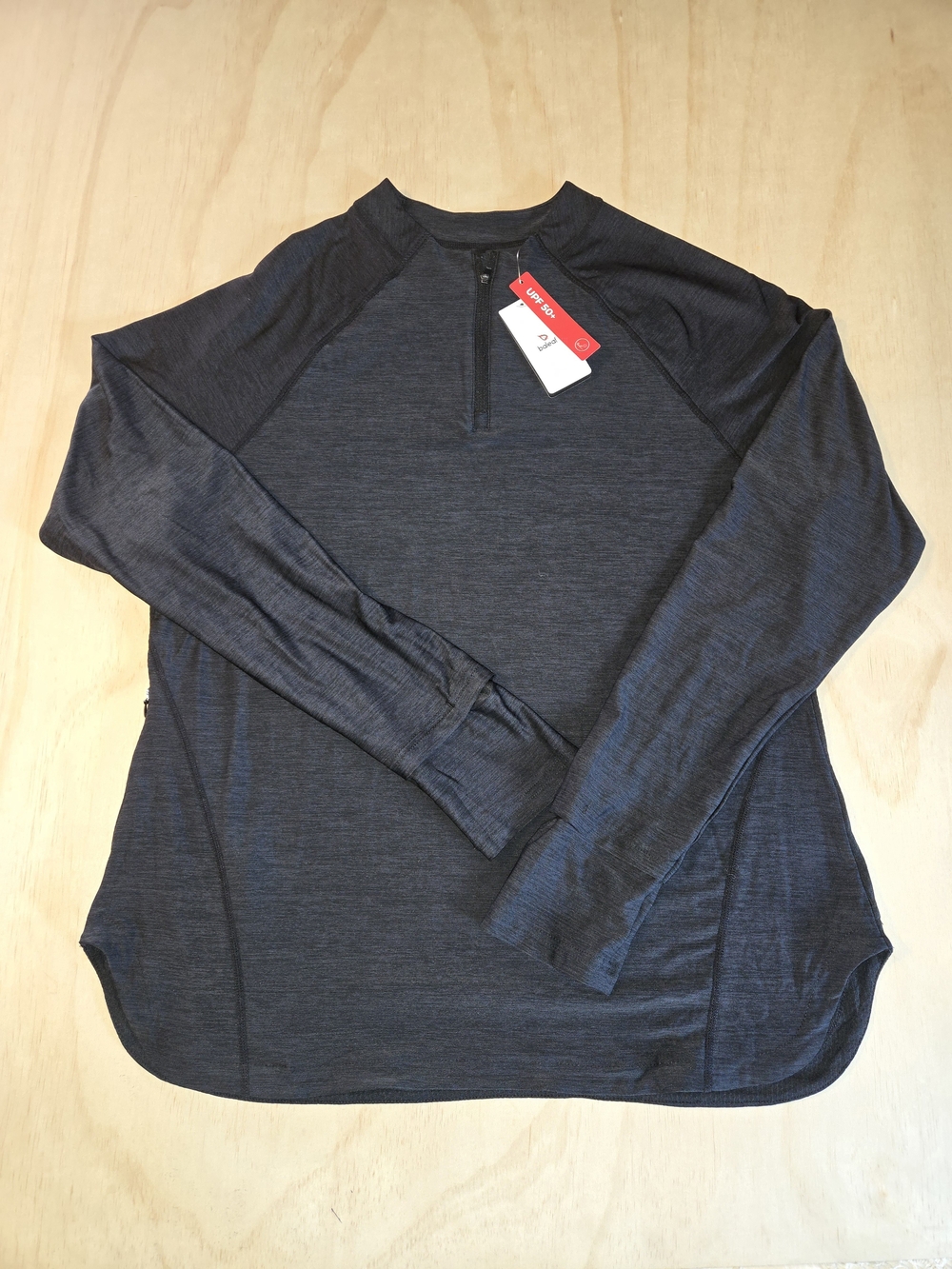 Baleaf Women's UPF 50+ Sun Protection Long Sleeve Half-Zip Shirt - Black Size Xl